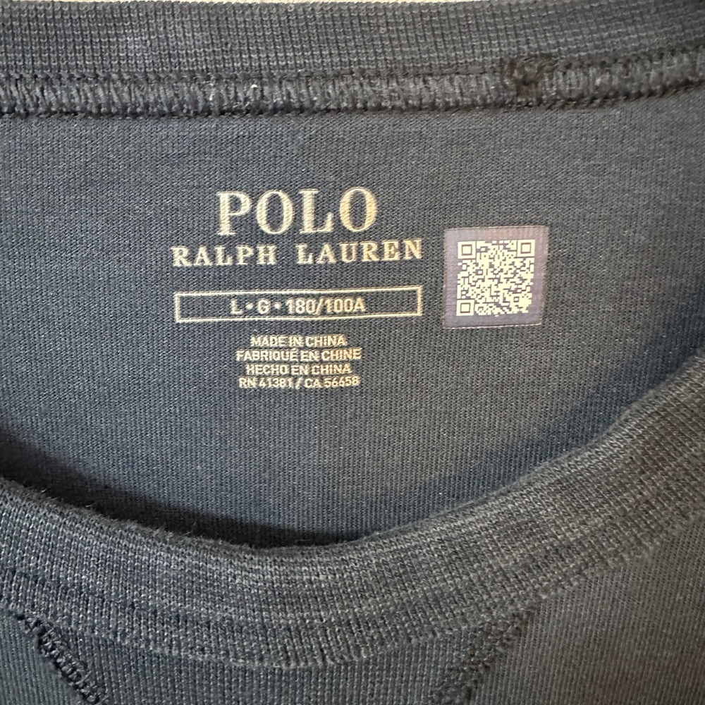 Polo Ralph Lauren Men's Embossed Logo Double-Knit Sweatshirt Navy Size Large - Picture 3 of 6